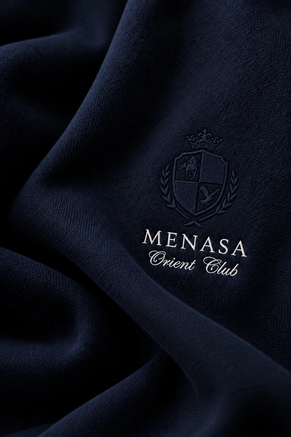 MENASA Orient Club crest on navy cotton